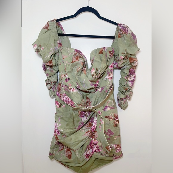 ASOS Floral Off Shoulder Ruched Dress US 10 (Fits US 8) - Picture 3 of 5